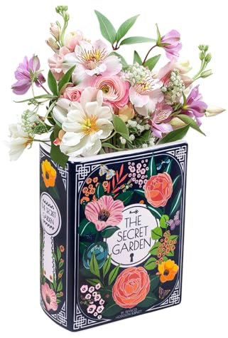 Small Book Shaped Decorative Vase, Ceramic Book Vase for Flowers, Unique Book Flower Vase Modern Decorative Vase for Home Office Bookshelf Living Room Bedroom Decor (9 * 5 * 12 cm)
