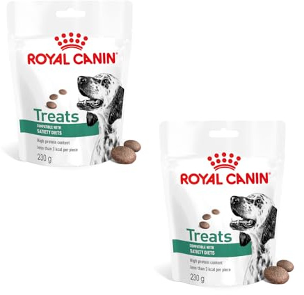 Royal Canin Veterinary Satiety Weight Management Treats | Doppelpack | 2 x 230 g | Snacks für Erwachsene Hunde Aller Rassen | Wiederverschließbarer Beutel | Weniger als 3 Kalorien