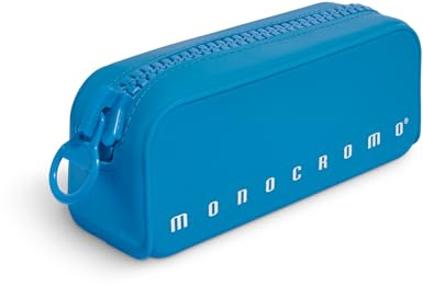 Pigna, Astuccio Bustina in morbido Silicone, Monocromo FLUO con zippona, Colore Azzurro,Confezione 1 pezzo
