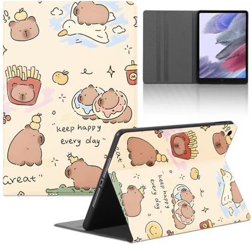 Tablet Cover per Samsung Galaxy Tab A8 10,5 2021/2022 SM-X200/X205, Carino Anime Capybara Modello Cover con Funzione Pelle PU Holder Flip con Ultra Sottile Antiurto Regolabile Protezione Case