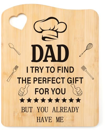 Tulolvae Dad Gifts Fathers Day, Bamboo Chopping Board Father‘s Day Birthday Presents for Daddy, Christmas Thank You Gift for Father from Daughter Son, Valentines Day Home Kitchen Gifts for Men