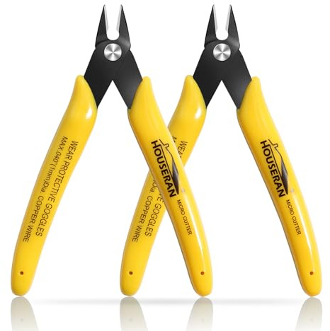 Flush Cutters, 2 Pack Side Cut Nippers, 5 Inch Micro Flush Cut Pliers with Spring, Mini Wire Cutters Model Nippers Flush Cutters for Jewelry Making, Plastic Models, Zip Ties, Electronics