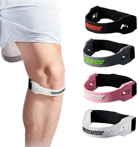 QINGZY 4 Stück Patellasehnenbandage, Verstellbare Patella Kniebandage für Damen, Herren & Jugendliche, Kniebandage bei Sport, Springerknie, Sehnenentzündung, Arthrose