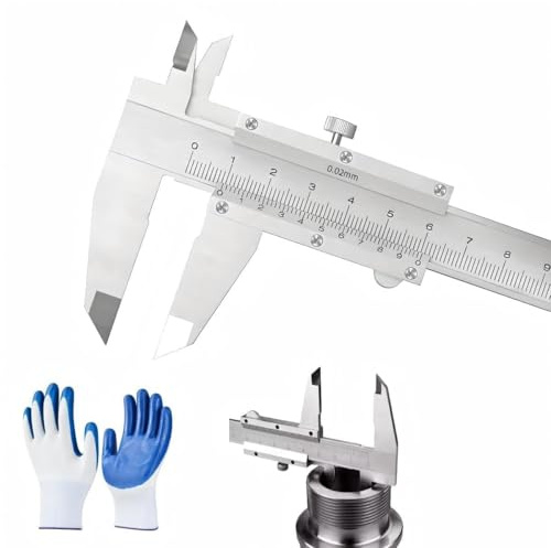 Präzisionsmessschieber mit Feststellschraube, 150mm Edelstahl Messschieber, Spritzwassergeschützt staubdicht, Präzises Messwerkzeug für Haushalt, Werkstatt Industrie(Ein Paar Handschuhe als Geschenk)