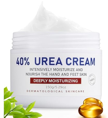 Crema all'Urea con Acido Ialuronico e Olio di Tea Tree, Crema per Piedi per Pelle Secca e Screpolata, Cura Intensiva, 150ml