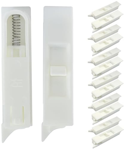 LifCratms 6 Pair White Plastic Tilt Latch Pairs, Spring Loaded Sliding Window Latch Lock Snap for Home Window Accessories