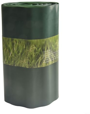 Recinzione da giardino in plastica per bordi del prato, 30 cm/40 cm, verde, in polipropilene flessibile, resistente alle intemperie, bordatura per vialetti per esterni (30 cm)