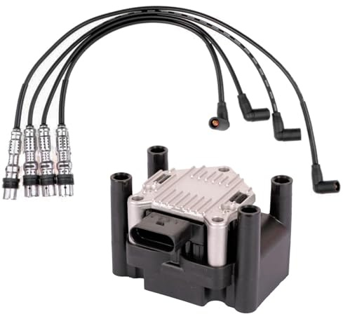 Zündspule + Zündkabel-Satz | V10-70-0044+PS 61224 (zündspule+Kabelsatz) für 1.6 A3 A4 B5 Golf 4 Bora Passat 3B Beetle