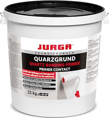 JURGA Quarzgrund Weiss 25kg ≈ 84m² Haftgrund mit Quarzsand für Fliesen, Putz und Beton - Quarzgrundierung
