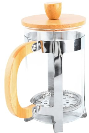 SEAFRONT de Prensa Francesa de 27 Oz, Tetera de Vidrio de Borosilicato Resistente Al Calor con de Madera, Excelente Filtración para Amantes del café y el té (27 onzas)