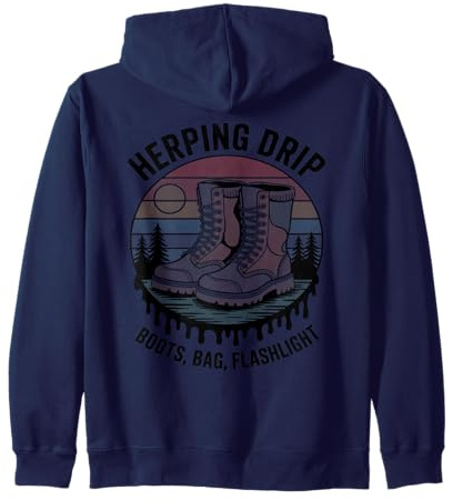 Botas De Senderismo Atardecer Retro Bosque Trekking Arte Sudadera con Capucha