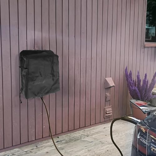 Depisuta EV-laddarkåpa för Väggkontakt Nivå 2 J1772, Vattentät EV-laddare Skyddsöverdrag med Justerbar Dragkedja, Skyddsväska för Laddningsstation för Elfordon