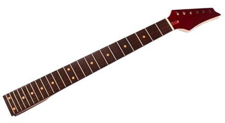 E Gitarrenhals aus Holz mit Griffbrett, 24 Bünde, Ersatz für Gitarrenhälse für präzises Stimmen und verbesserte Leistungen, großes Griffbrett Ersatzteil für die Kopfplatte