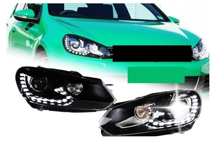 Kopf Lampe Kompatibel for VW Golf 6 Scheinwerfer 2009-2012 Scheinwerfer R20 DRL Blinker Fernlicht Angel Eye projektor Objektiv