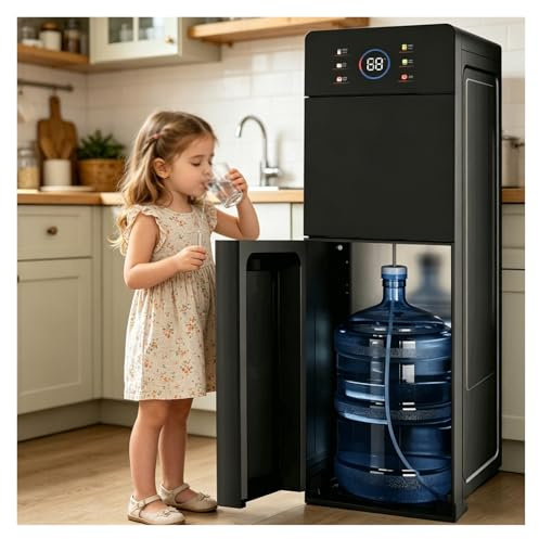 Distributeur d'eau À Chargement par Le Bas,Fontaine A Eau Chaude/Froide/tempérée avec Verrou De Sécurité Enfant,Refroidisseur d'eau pour Maison Et Bureau