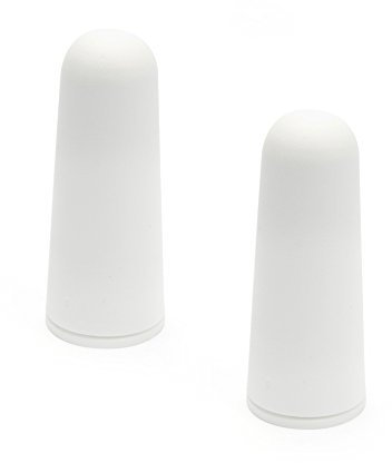 sossai® 2 x Tope de Puerta NTS | Model: Anton | Alto: 73 mm | Ø: 30 mm | Color: Blanc | Para atornillar (incluye material de fijación) | Montaje en el suelo y en la pared