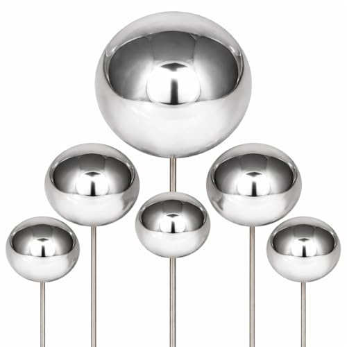Gebrüder Lomprich Edelstahlkugel am Stab 90-110 cm Höhe (Set 2: 3x100mm, 2x130mm, 1x180mm)