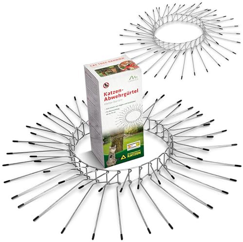 GARDIGO® Katzenabwehrgürtel - 2er Set | Individueller Kletterschutz zur Katzenabwehr | Galvanisiertem Stahl bis 74 cm Baumumfang |Katzenschreck Baumschutz | Marderschreck Fallrohrschutz