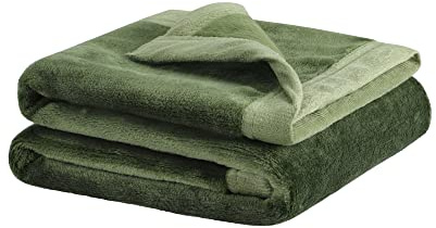 PiccoCasa Dog Blanket Washable, Fleece Puppy Blankets Soft and Warm for Pets Flannel Bed Cover Fern Green 60cm x 80cm