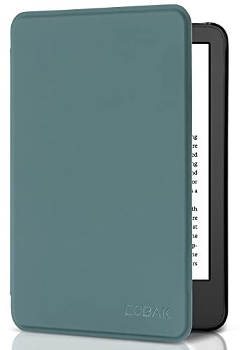 CoBak Kindle Hülle für 6 Neu Kindle 11. Generation, 2024 und 2022 e-Reader (Modell Nr. C2V2L3/RS23CV), Leichte Schutzhülle mit Auto Schlaf/Wach Funktion Smart Cove, Hautgefühl Dunkelgrün