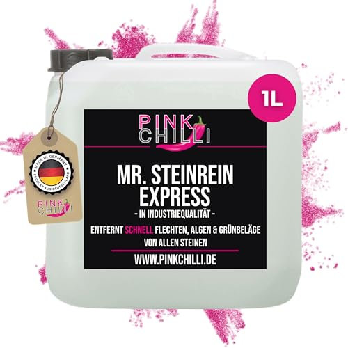 Pink Chilli 1l effizienter Terrassenfliesen & Fugen-Reiniger - intensiver Steinbodenreiniger - Balkon Bodenfliesenreiniger - Grundreiniger für Pflastersteine gegen Flechten, Algen & Grünbelag