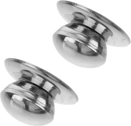 2pcs Pot Lid Knob for Replacement Stainless Steel Pan Lids | Anti Scalding, Rust Resistant, Sturdy Grip, Suits 0.5 to 1.5cm Holes, Silver Finish