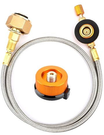 Gaspatronadapter, campinggasspis, ventilpatron, gasflaskadapter, campingkök, anslutning, gasflaska, adapter för LPG-propangasfyllning platt cylinder