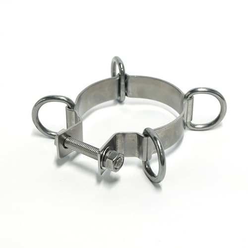 ShadeMart D Ring Clamp for Rectangle Sun Shade Sail Pole, Stainless Steel, Adjustable Mounting - Easy Installation, for Light String Pole, Sign Post, Fence Post Accessories