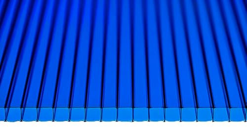 Gewächshausplatten 11 STK: 1200x700 Polycarbonat Doppelstegplatten 6 mm Blau - UV-beständige Polycarbonatplatten Für Gewächshaus - Robuste Polycarbonat Doppelstegplatten Für Carports