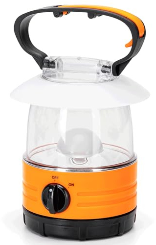 Linterna de camping, 4 pilas AA, resistente al agua, luz LED, hasta 200 horas de autonomía, ideal para excursiones y emergencias.