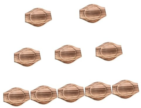 Amosfun 10St Schale aus Stein Pfanne Topfhalter Haushalts-Auflaufmatte Esstischdekoration Kasserolle stative schwenkgrill dreibein Multifunktions-Auflaufmatte Haushalts-Auflaufhalter Holz