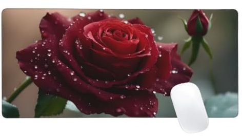 Rouge Tapis de Souris XXL 1200x600mm, Tapis de Souris Rose, Tapis Souris pour Clavier et Bureau, Étendu Tapis de Souris Gamer, Lavable Surface, Base Antidérapante, Améliorer Précision et Vitesse Z2-20