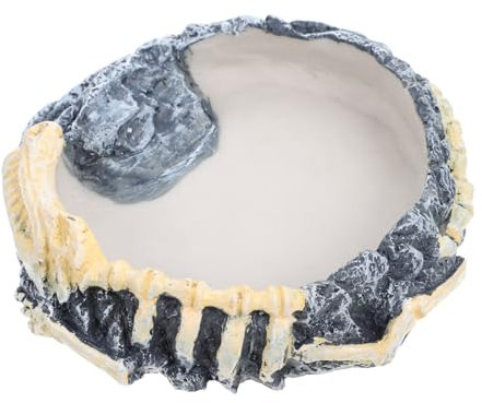 Milisten Resin Reptile Dish Verschleißfester Wassernapf Für Reptilien Für Schildkröten Eidechsen Und Schlangen Praktischer Futter Und Wasserspender Mit Rutschfester Oberfläche