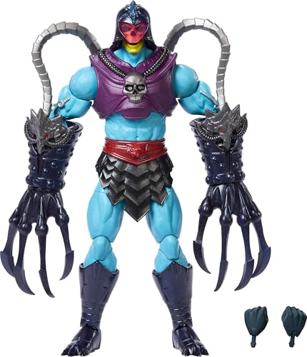 Masters of the Universe Masterverse Terror Claws Skeletor Figur | 18 cm große MOTU Actionfigur mit 30 Gelenkpunkten, Deluxe-Design und übergroßen Angriffs-Händen, JBP81
