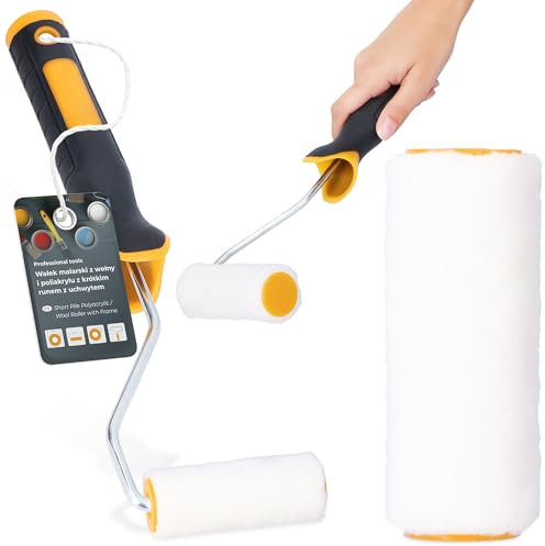 Rullo Vernice 10 cm Manico Supporto Pareti Soffitti Facciate Perfetto Lavori Ristrutturazione Facili Pittura Applicazione Precisa Rulli Rullino Dipingere