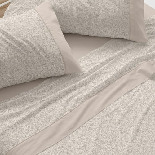 Burrito Blanco | Juego de sábanas | Cama de 150 a 160cm. (+Medidas Disponibles) | Diseño 047 | Color Arena (150-160x190/200cm.)