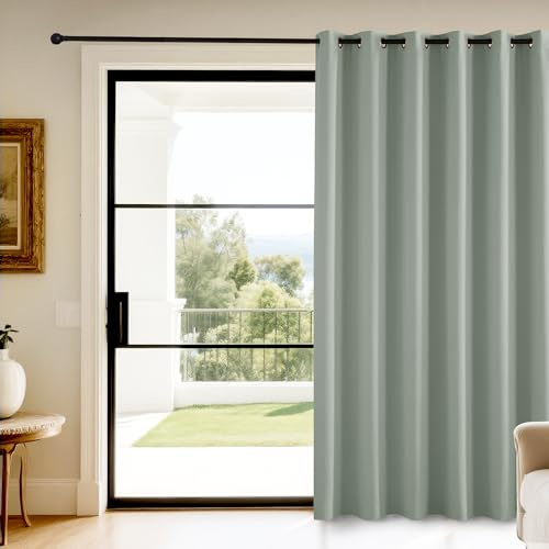 KGORGE Raumteiler Vorhang Blickdicht Tür Thermovorhang Hitzeschutz Ösen | Salbeigrün,1 Stück,H210 x B200 cm,Raumtrenner Vorhang Tür,Blackout Curtain,Verdunkelung,Sonnenschutz,für Wohnzimmer