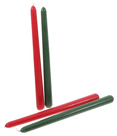 minkissy 4 Pièces Bougies Coniques pour Noël Bougies Rouges Et Vertes Décorations De Centre De Table pour Fêtes pour Kwanzaa Et Noël