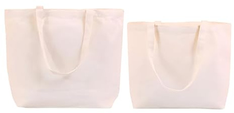 Ardorion Einkaufstasche mit Reißverschluss Baumwolltasche unbedruckt Einkaufsbeutel Shopper Jutebeutel Groß Tragetasche Stoffbeutel zum bemalen Reisetasche Tote bag