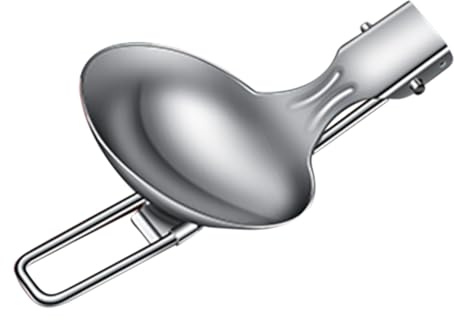 Cucchiaio da Cucina in Acciaio Inossidabile, Cucchiaio Da Cucina Per Minestra Piegevole, Utensile Cucina Acciaio Inox per Esterno, Multiuso per Hot Pot BBQ Buffet Servizio Picnic