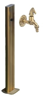 Fontana a colonna d'acqua da esterno in acciaio inox, fontana verticale da giardino con piastra di base quadrata e supporto di montaggio facile per una pulizia senza sforzo