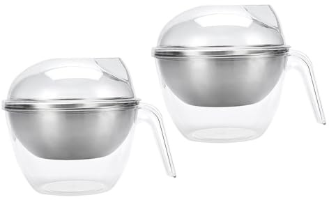 Gcljlmy Ensaladera portátil de 2 piezas, cuenco decorativo con asa, recipiente para ensalada de frutas, verduras y frutas, para bodas