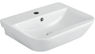 sanicomfort Waschbecken LENAKA, 45 cm, Waschtisch aus Sanitärkeramik, weiß