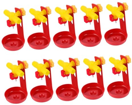 TOBBOMEY 10 Stück Geflügel Nippeltränke Für Hühner Und Enten Automatische Wasserspender Mit Stahlkugel Helles Design Kükentränke Für Heim Und Gewerbefarmen