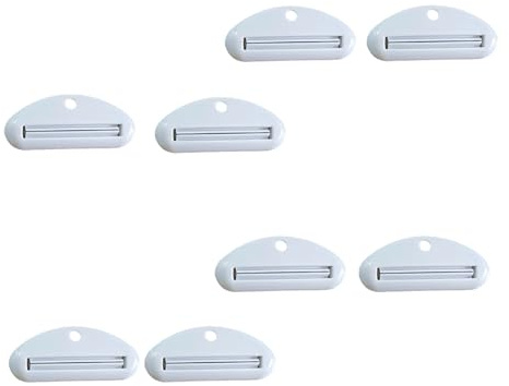 White 8 Pack Squeezer Toothpaste Dispenser, Convenient Tube Squeezer Toothpaste Cap Dispenser for Hand Cream Paint Tube Cosmetics