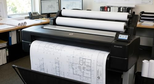 Universal Uncoated Inkjet Bond Paper Roll 90gsm 841mm x 45m for CAD Plotter Printers, Wide Format Paper for Architectural Drawings, Engineering Plans & Posters