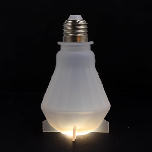 GARVALON Flexible Silicone Light Bulb Casting Molds for DIY Crafts, Sturdy White Silicone Moulds for Light Bulb Making Supply