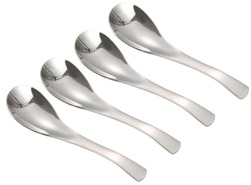 CAXUSD 8 Cucharas Soperas de Acero Inoxidable 304 Mango Ergonómico y Acabado Pulido de Alto Brillo para Cocina y Bar