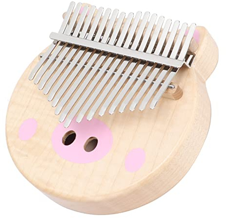 Stylebest Strumento Musicale Portatile per Pianoforte a Pollice con Design a Maiale Rosa per Bambini e Principianti in Legno di Acero 14,5 X 13 X 3 Cm