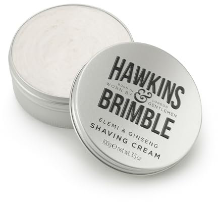 Hawkins & Brimble - Shaving Cream for Men, 100g - Luxurious Shaving Cream for Sensitive Skin and Nourishing - Smooth Finish Shave for Men without Animal Testing - Signature Elemi & Ginseng Fragrance
